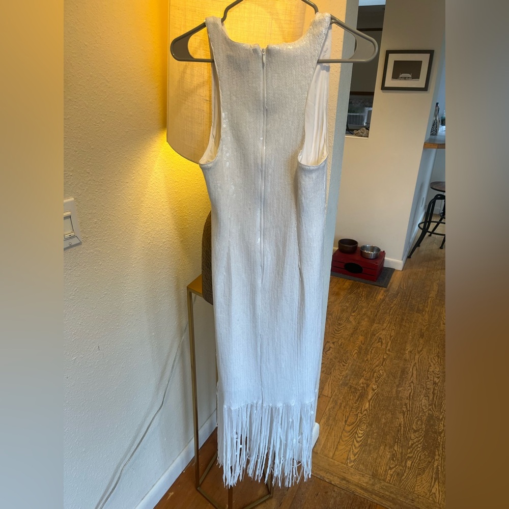 J. Crew White Sequin Fringe Shift Dress - Picture 4 of 7